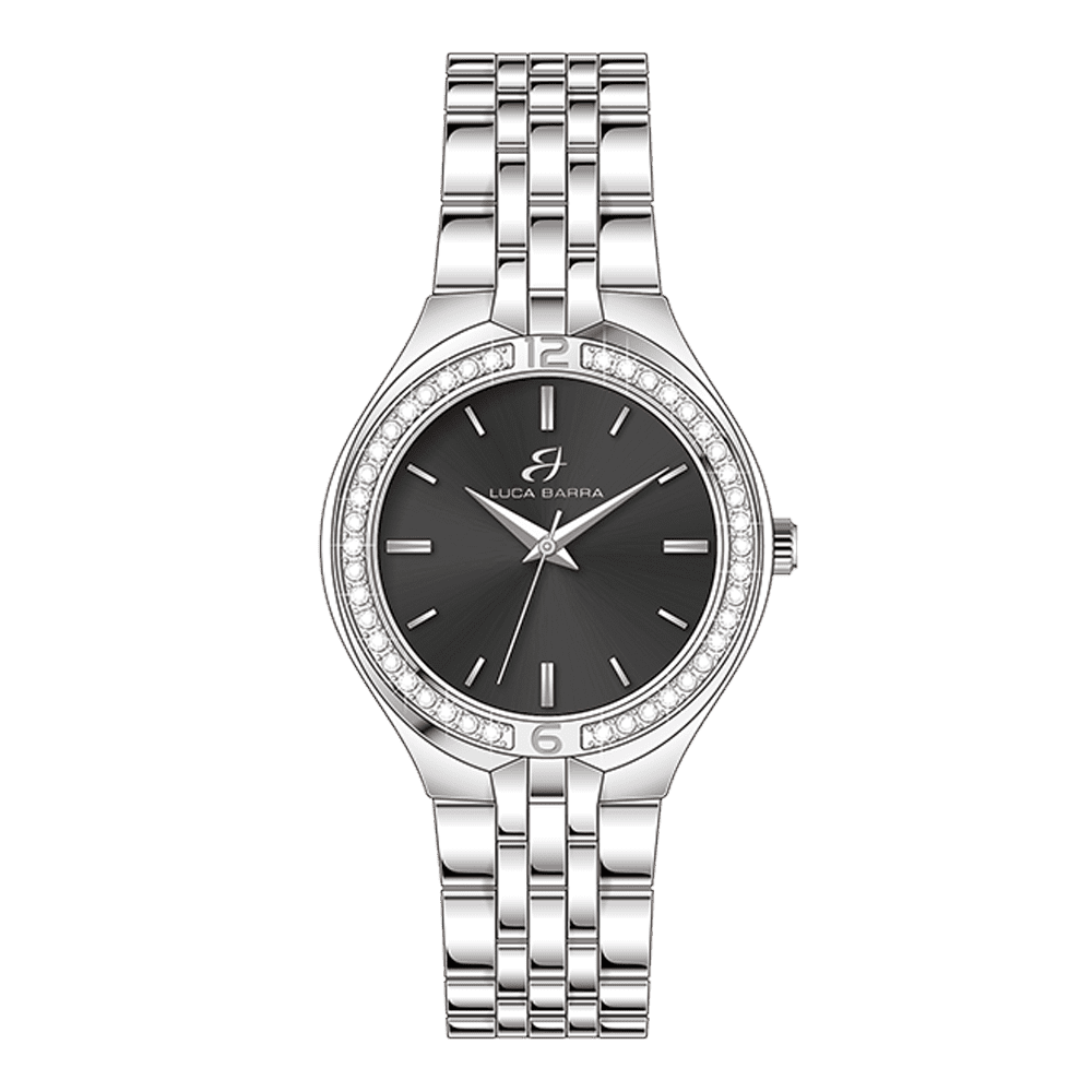 OROLOGIO DONNA IN ACCIAIO QUADRANTE NERO Luca Barra