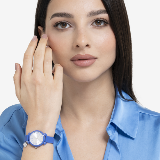 OROLOGIO DONNA BLU CON CHARM QUADRIFOGLIO