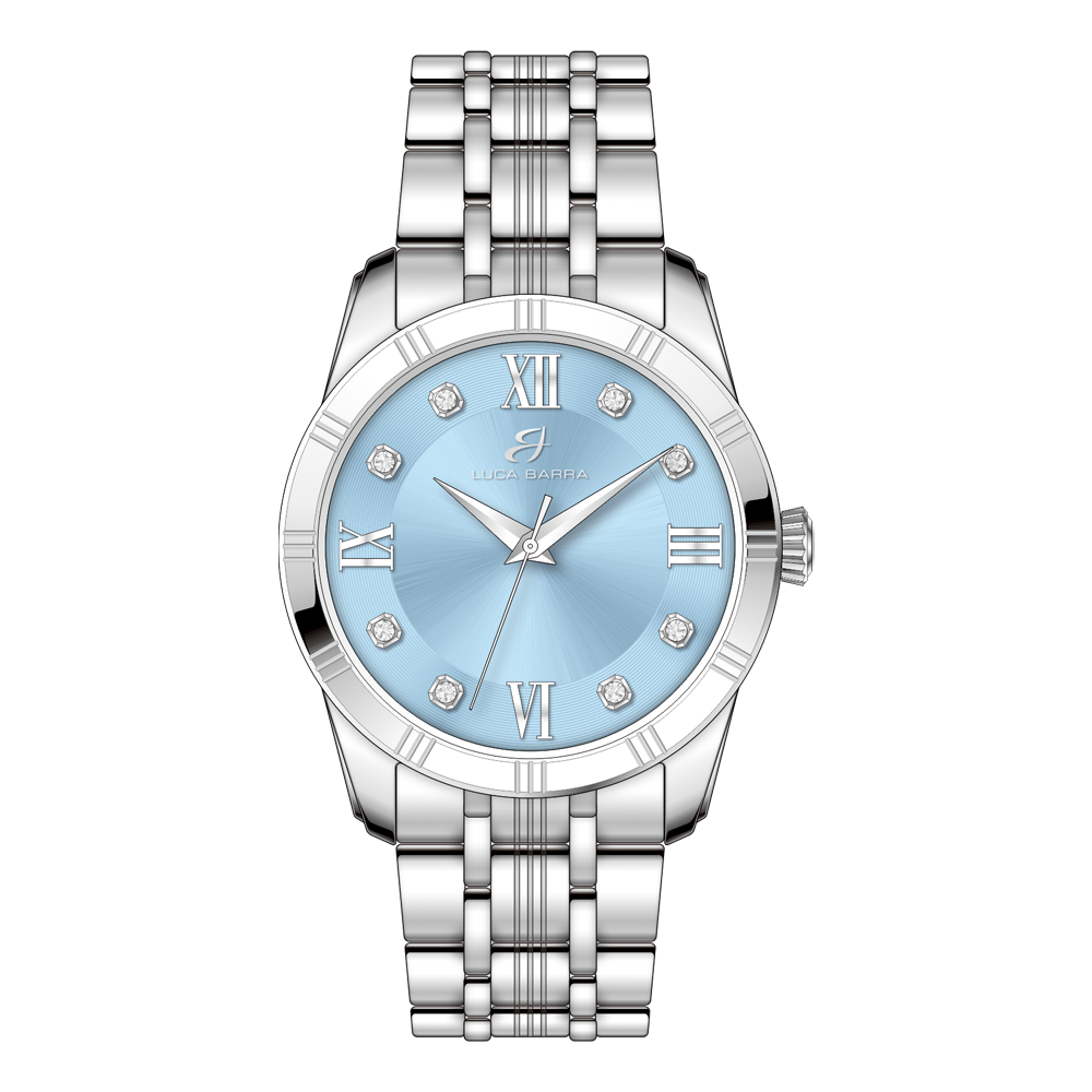 OROLOGIO DONNA IN ACCIAIO CON QUADRANTE AZZURRO