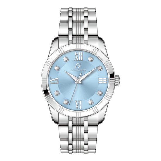 OROLOGIO DONNA IN ACCIAIO CON QUADRANTE AZZURRO