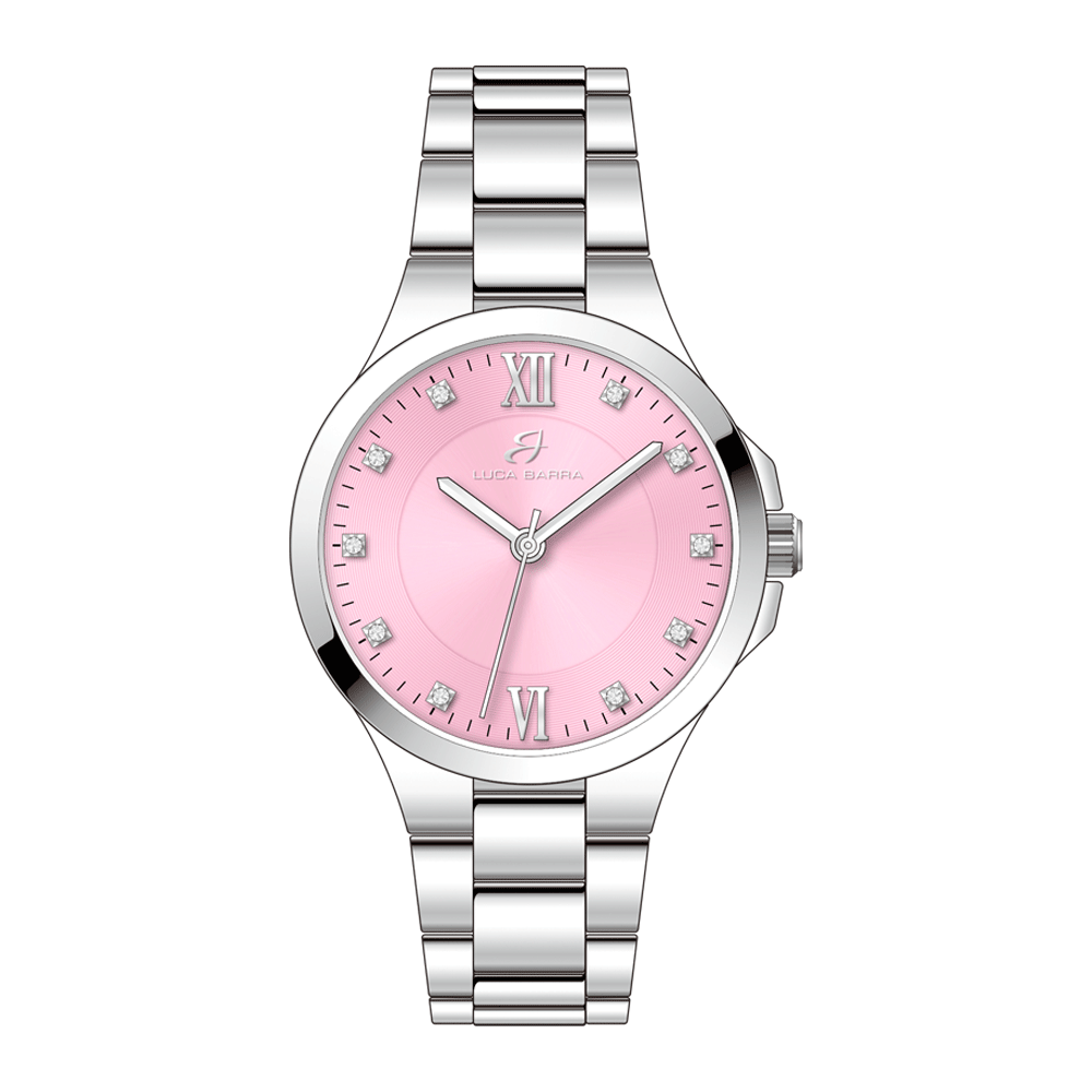 OROLOGIO DONNA IN ACCIAIO CON QUADRANTE ROSA