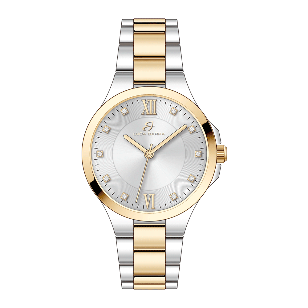 OROLOGIO DONNA IN ACCIAIO ED ACCIAIO IP GOLD CON QUADRANTE SILVER