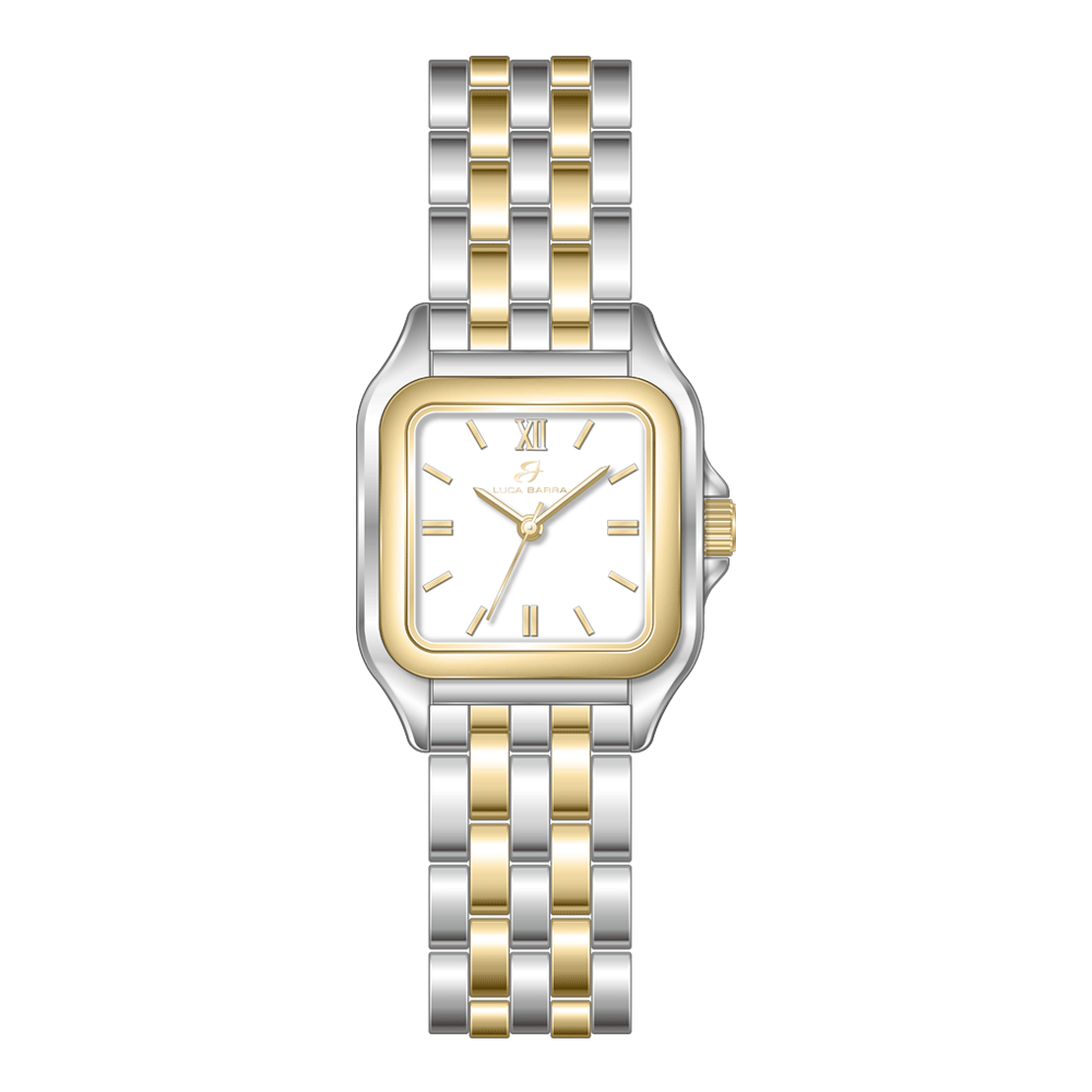OROLOGIO DONNA IN ACCIAIO ED ACCIAIO IP GOLD CON QUADRANTE BIANCO