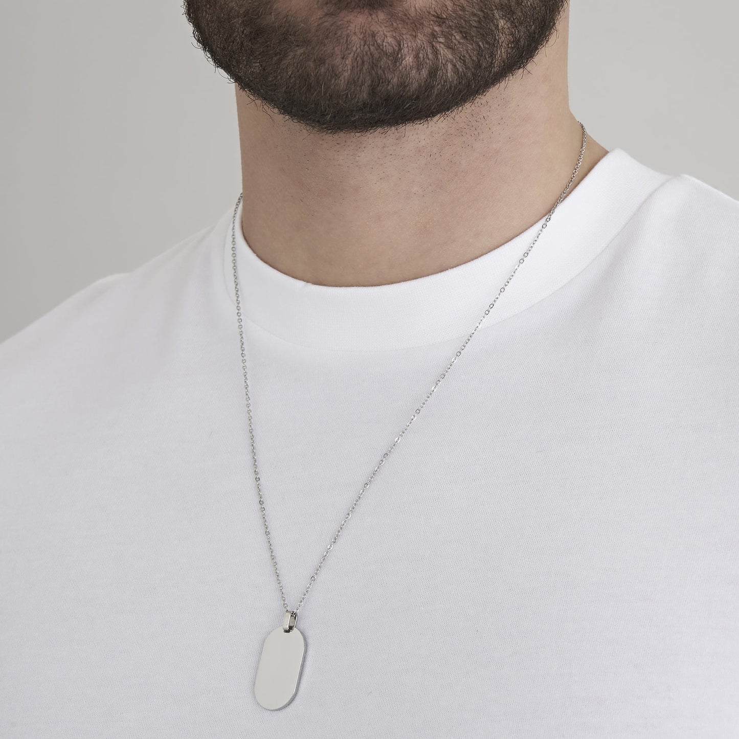 COLLANA UOMO IN ACCIAIO CON PIASTRA PERSONALIZZABILE