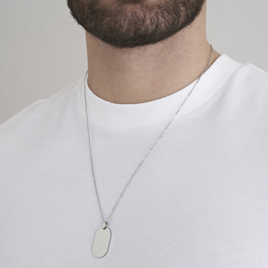 COLLANA UOMO IN ACCIAIO CON PIASTRA PERSONALIZZABILE
