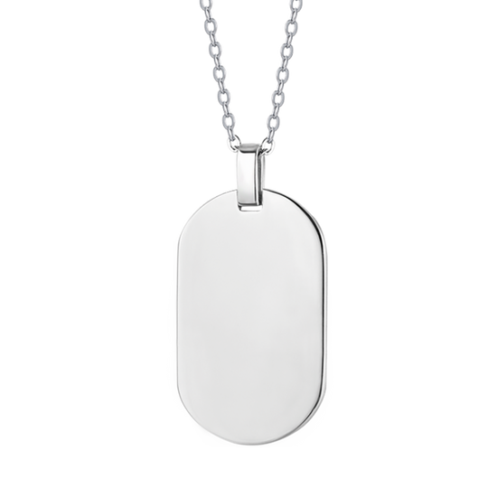 COLLANA UOMO IN ACCIAIO CON PIASTRA PERSONALIZZABILE