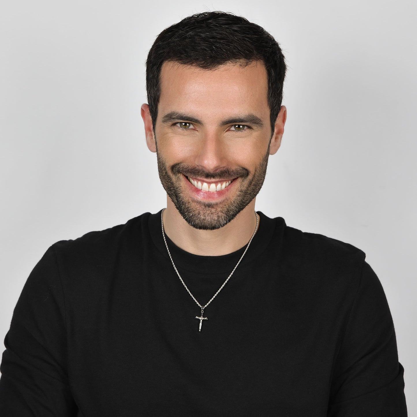 COLLANA UOMO IN ACCIAIO CON CROCIFISSO