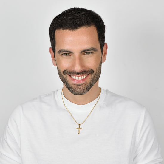 COLLANA UOMO IN ACCIAIO CON CROCIFISSO