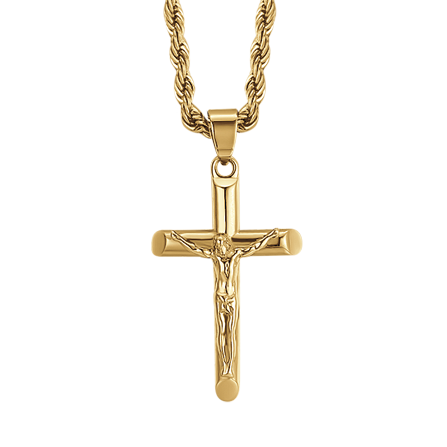 COLLANA UOMO IN ACCIAIO CON CROCIFISSO