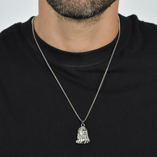 COLLANA UOMO IN ACCIAIO VOLTO SANTO