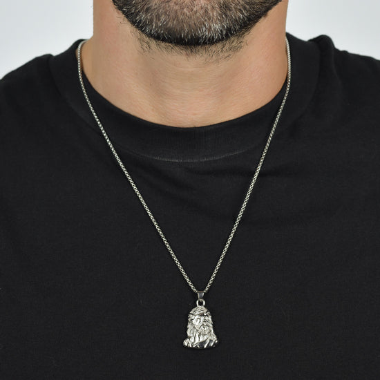 COLLANA UOMO IN ACCIAIO VOLTO SANTO