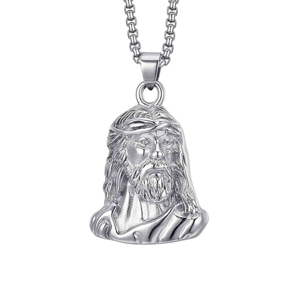 COLLANA UOMO IN ACCIAIO VOLTO SANTO