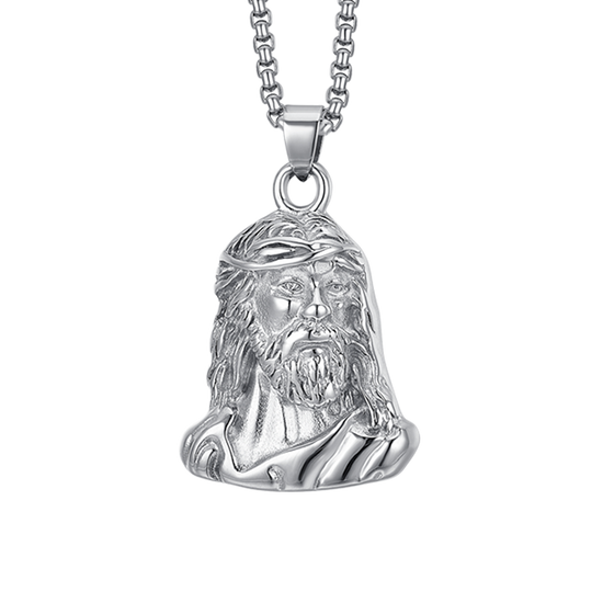 COLLANA UOMO IN ACCIAIO VOLTO SANTO