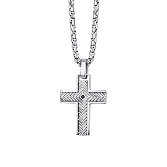 COLLANA UOMO IN ACCIAIO CON CROCE