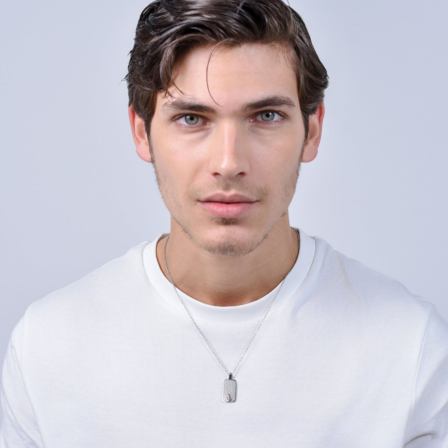 COLLANA UOMO IN ACCIAIO CON ANCORA IP ROSE