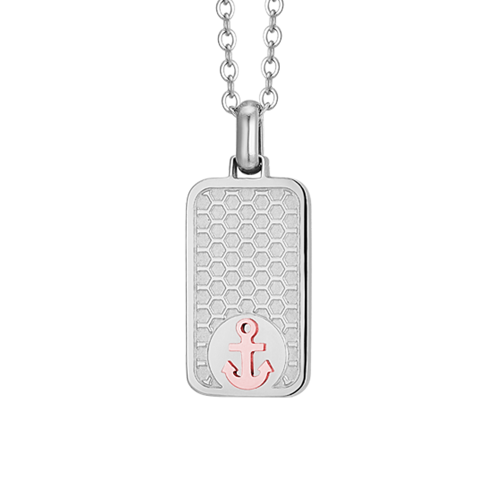 COLLANA UOMO IN ACCIAIO CON ANCORA IP ROSE
