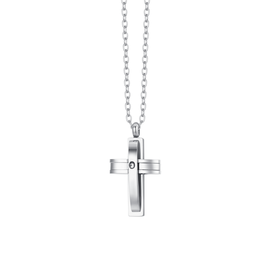 COLLANA UOMO IN ACCIAIO CON CROCE COLLANA UOMO IN ACCIAIO CON CROCE