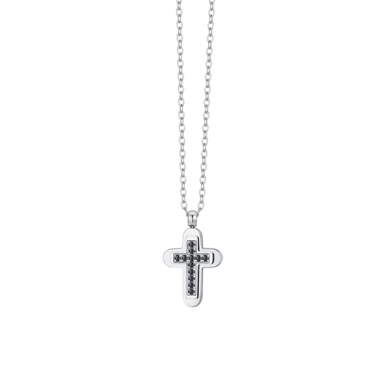 Collana Con Croce Multistrato Acciaio Inox Unisex Uomo Donna Collana A Strati Con Pendente Croce - Acciaio Inox Per Uomo E Donna Collana Uomo Donna Acciaio Inox - Foto 6