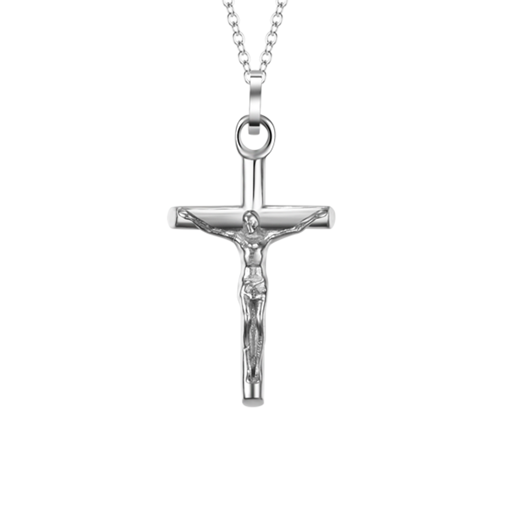 COLLANA UOMO IN ACCIAIO CON CROCIFISSO