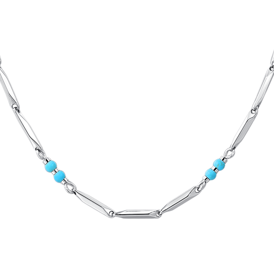 COLLANA UOMO IN ACCIAIO CON PIETRE TURCHESI