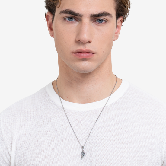 COLLANA UOMO IN ACCIAIO CON ALA