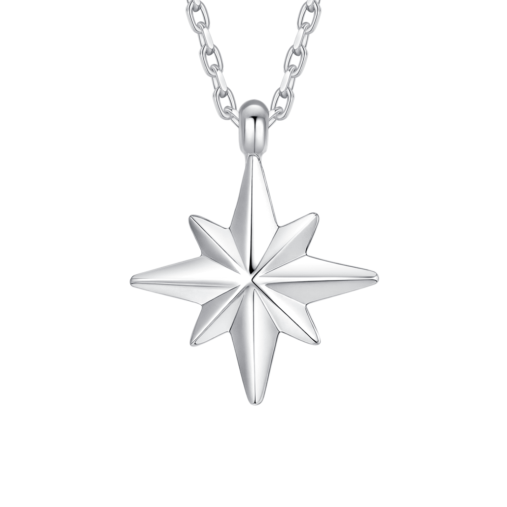 COLLIER POUR HOMME EN ACIER AVEC ROSE DES VENTS