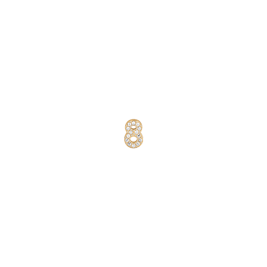 CHARM IN ACCIAIO IP GOLD NUMERO CON CRISTALLI BIANCHI