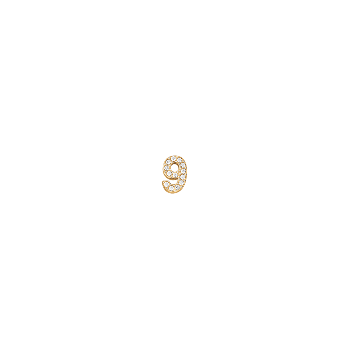 CHARM IN ACCIAIO IP GOLD NUMERO CON CRISTALLI BIANCHI