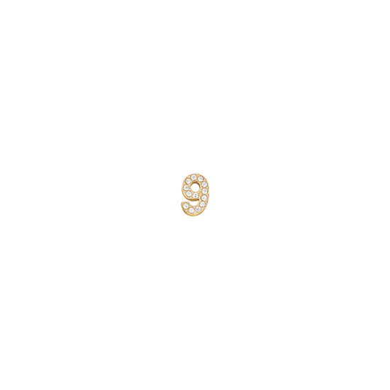 CHARM IN ACCIAIO IP GOLD NUMERO CON CRISTALLI BIANCHI