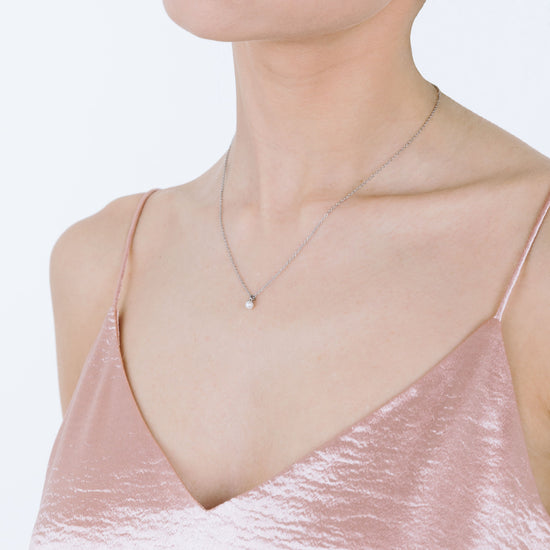 COLLANA DONNA IN ACCIAIO CON PERLE DA 4MM