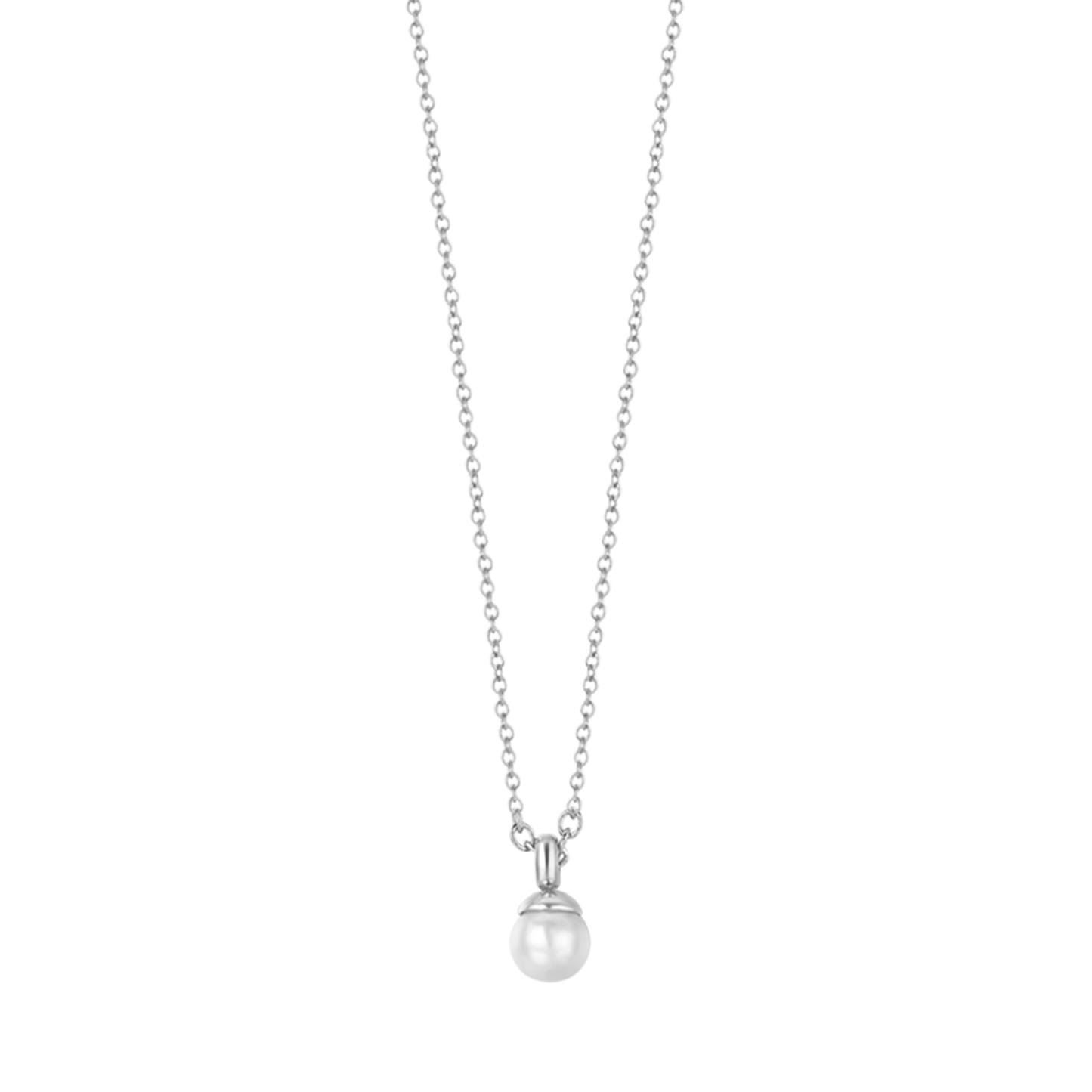 COLLANA DONNA IN ACCIAIO CON PERLE DA 4MM