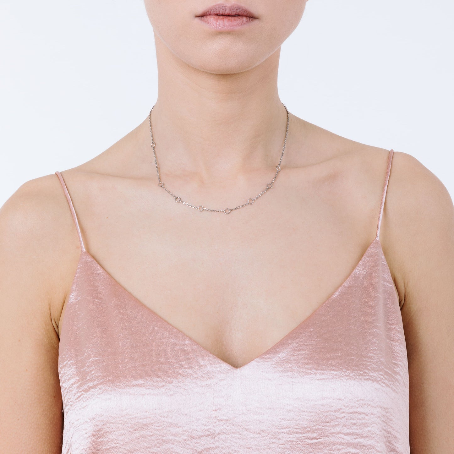 COLLANA DONNA IN ACCIAIO PER CHARMS CON MOSCHETTONE