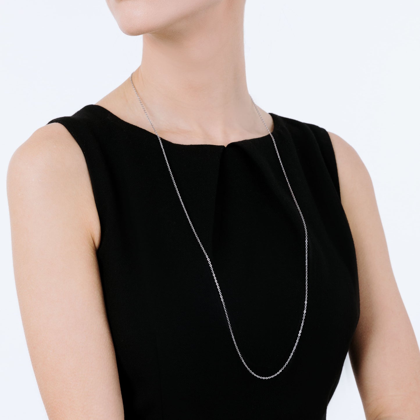 Collana Con Nappe Geometriche In Argento Sterling 925 A Forma Di Y Catena Con Colletto Semplice Lunga Catena Di Maglioni Di Moda Regalo Di Gioielli Per Feste Di Matrimonio - Foto 3