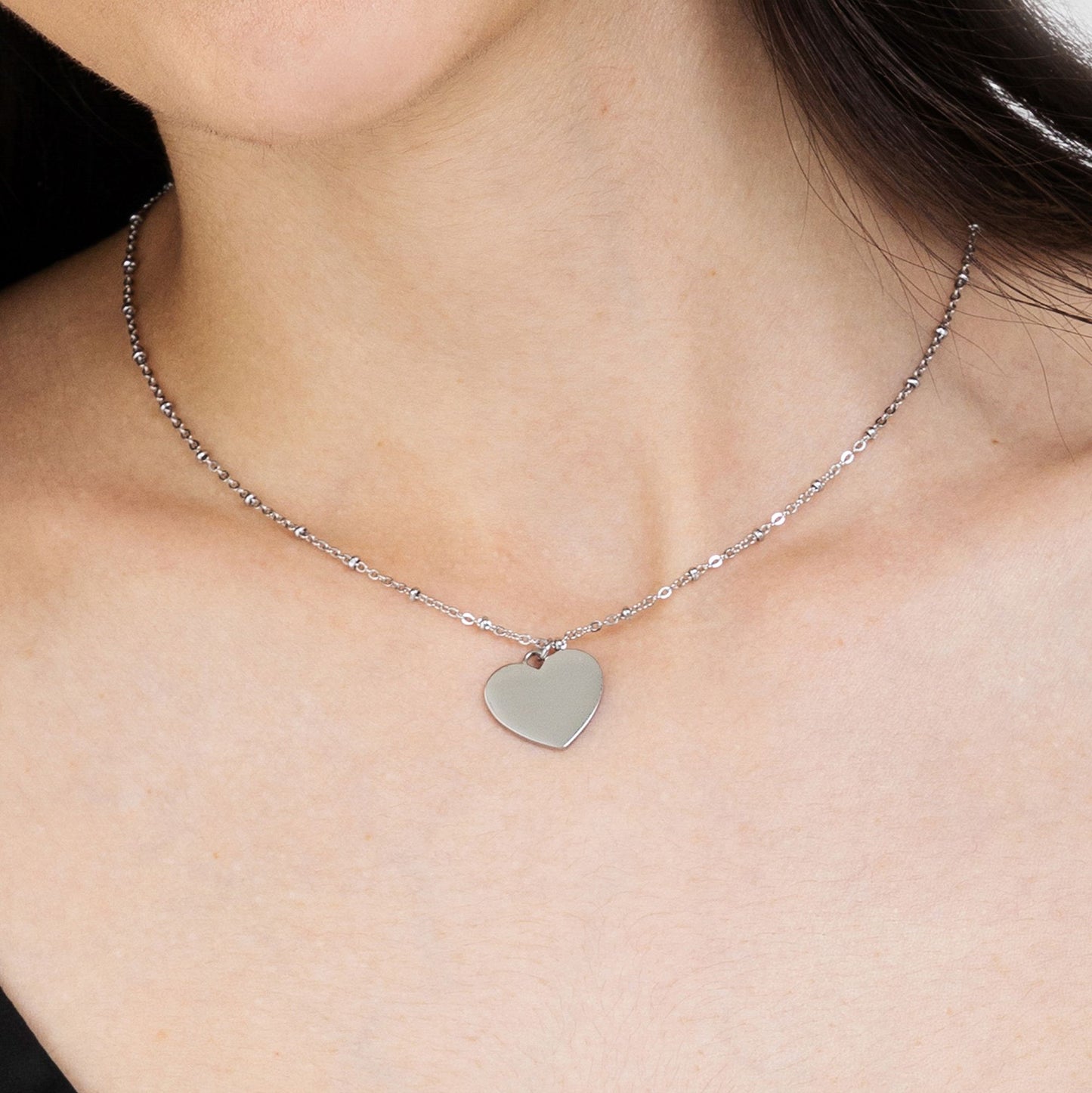 COLLANA DONNA PERSONALIZZATA IN ACCIAIO CON CUORE Luca Barra