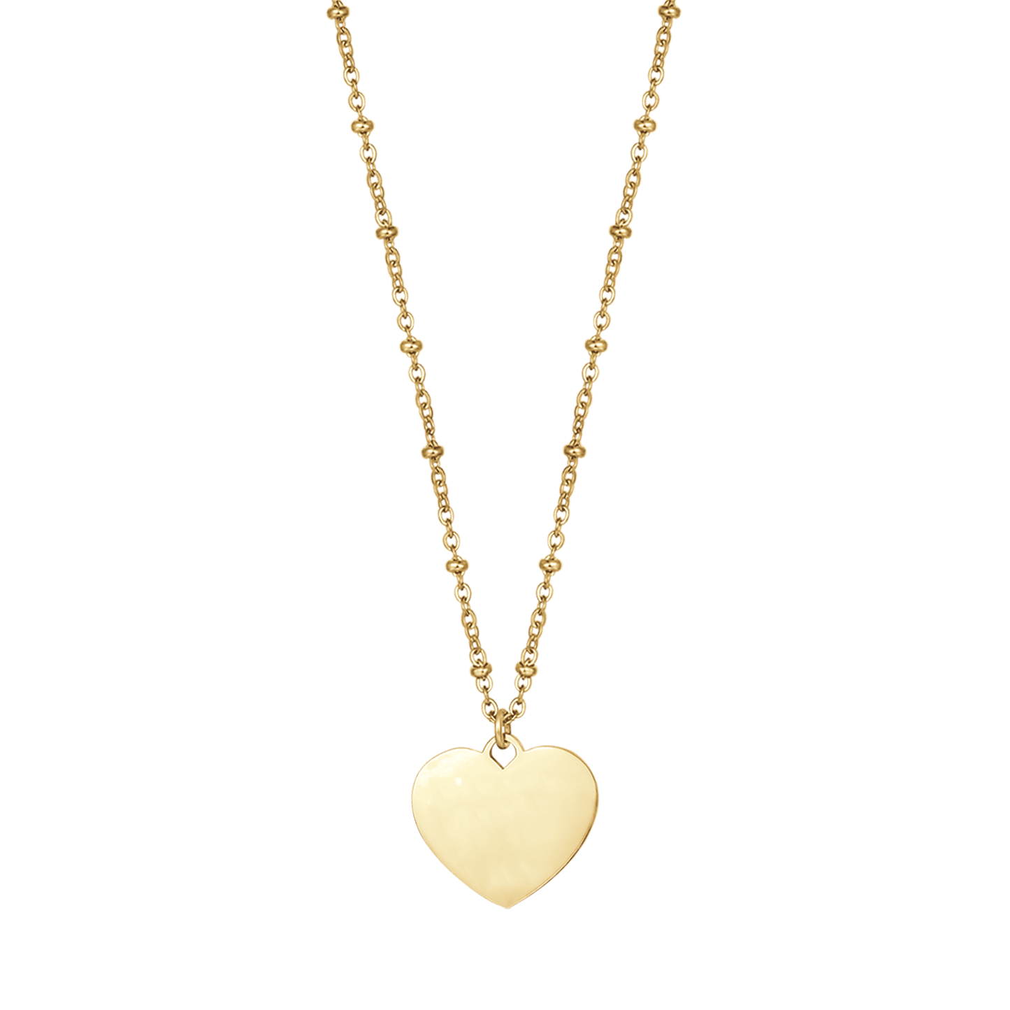 555Jewelry Collana Donna Con Ciondolo Cuore Aperto, Acciaio Inox Oro, 50 Cm