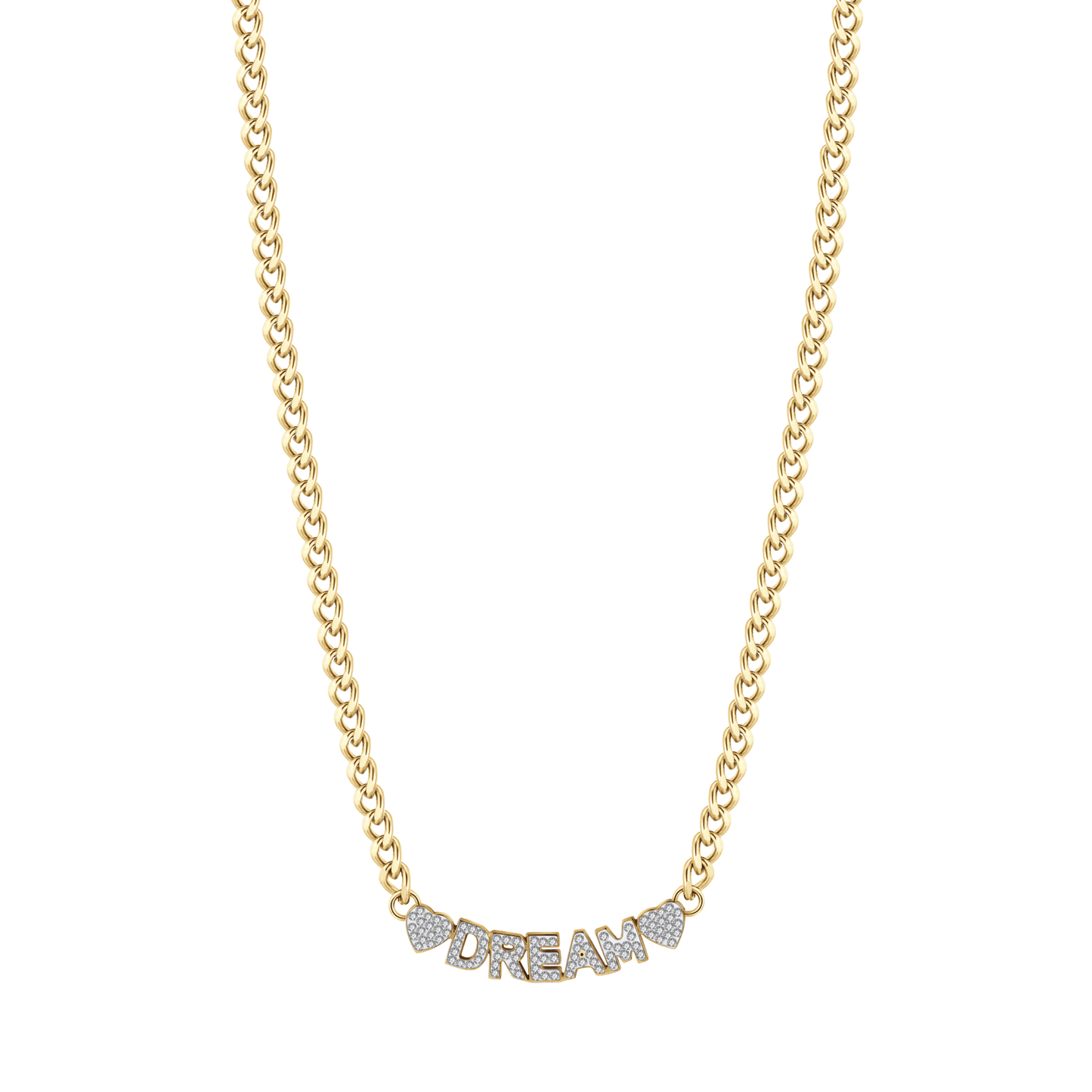 COLLANA DONNA IN ACCIAIO DORATO DREAM CON CRISTALLI BIANCHI