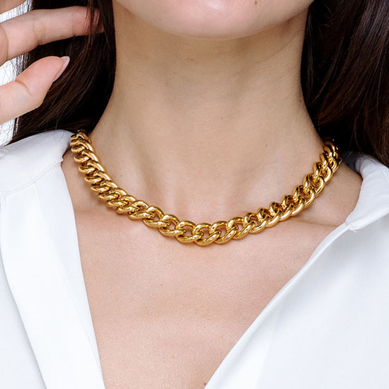 COLLANA DONNA IN ACCIAIO CON MAGLIA CATENA