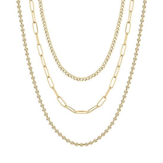 COLLANA DONNA IN ACCIAIO IP GOLD MULTIFILO