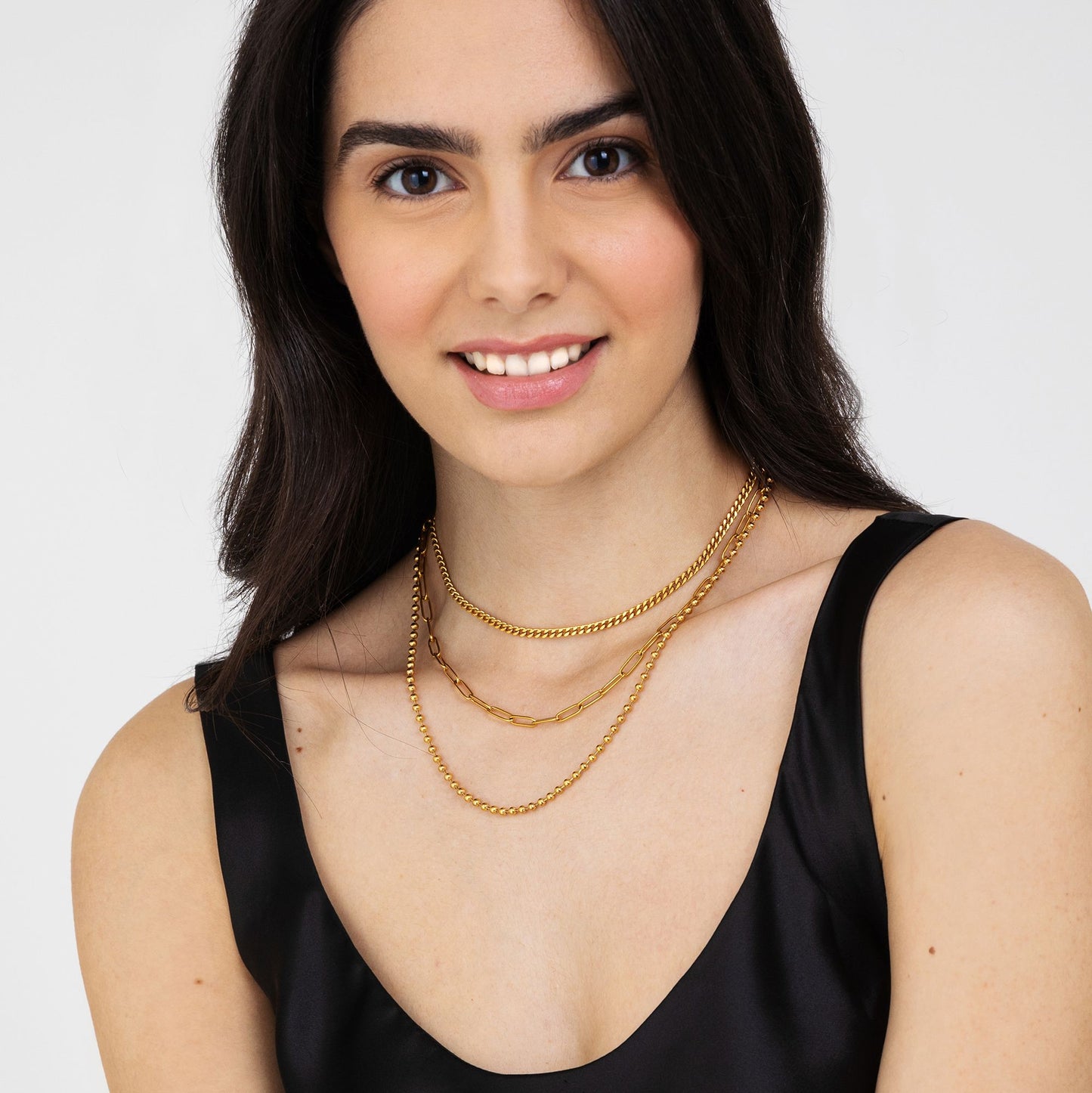 COLLANA DONNA IN ACCIAIO IP GOLD MULTIFILO