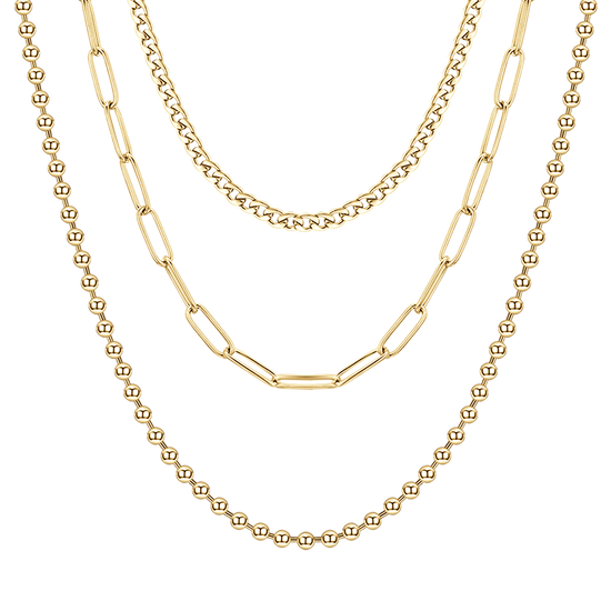 COLLANA DONNA IN ACCIAIO IP GOLD MULTIFILO
