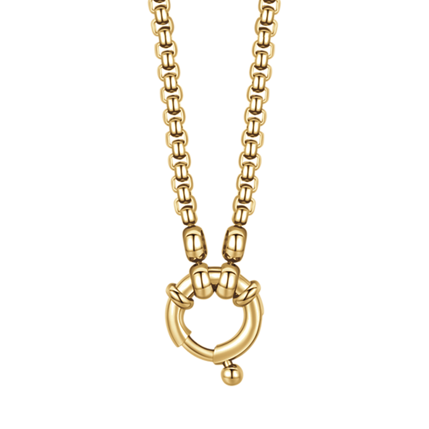 COLLANA DONNA IN ACCIAIO IP GOLD CON MOSCHETTONE