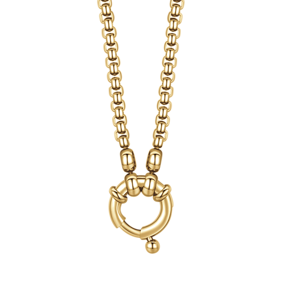 COLLANA DONNA IN ACCIAIO IP GOLD CON MOSCHETTONE