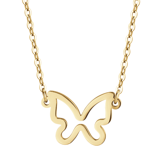 COLLANA DONNA IN ACCIAIO IP GOLD CON FARFALLA GOLD