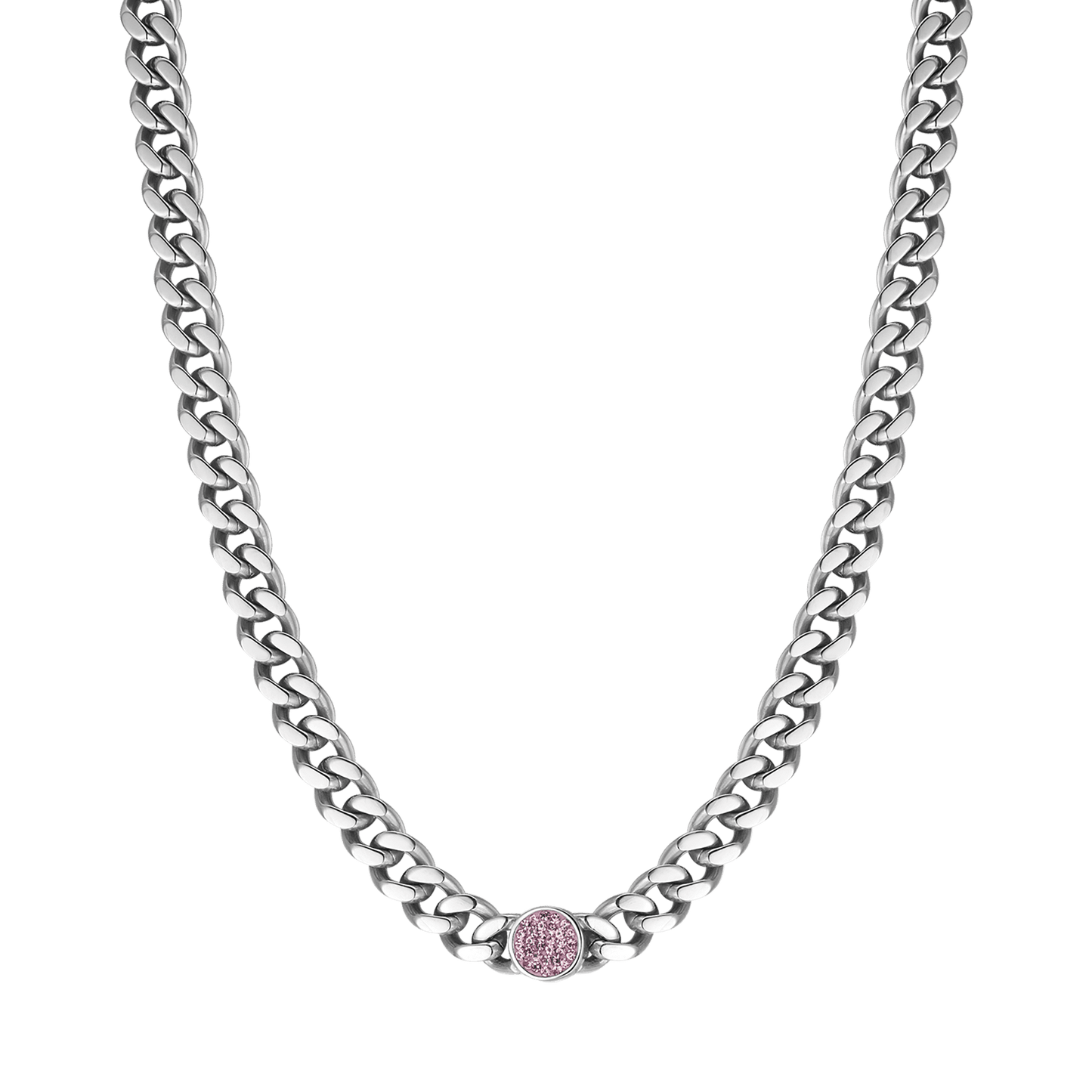 COLLANA DONNA IN ACCIAIO CON CRISTALLI  ROSA Luca Barra