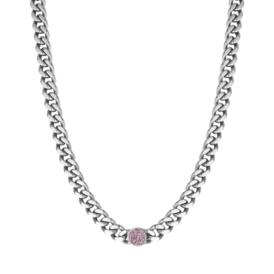 COLLANA DONNA IN ACCIAIO CON CRISTALLI  ROSA Luca Barra