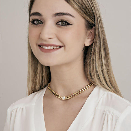 COLLANA DONNA IN ACCIAIO CON CRISTALLI