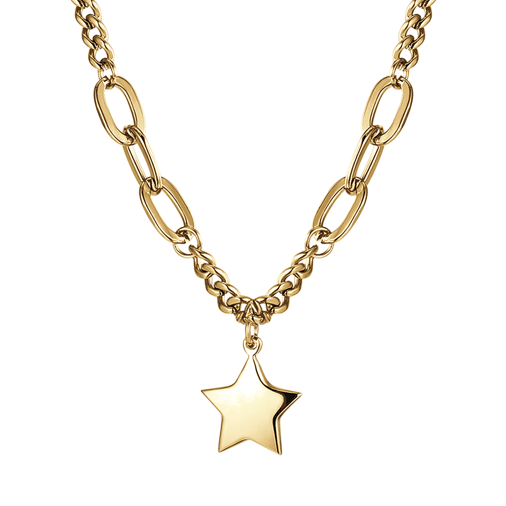 FOCALOOK Collana a castello da donna iniziale placcata oro con catena a FOCALOOK Collana a castello da donna iniziale placcata oro con catena a