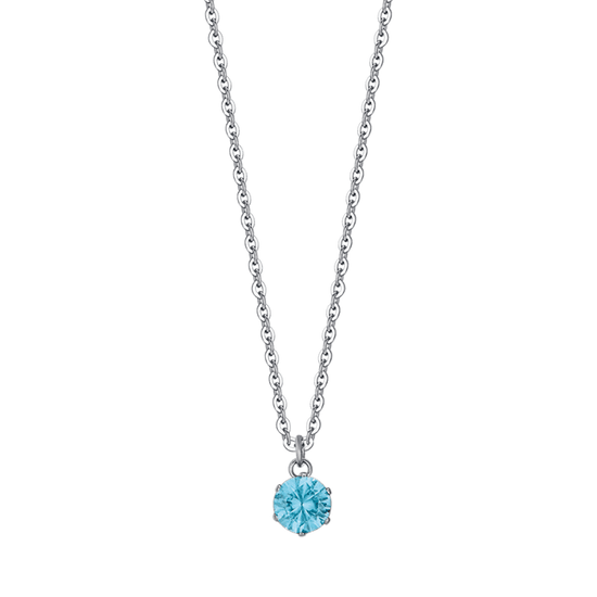 COLLANA DONNA IN ACCIAIO CON CRISTALLO AZZURRO Luca Barra