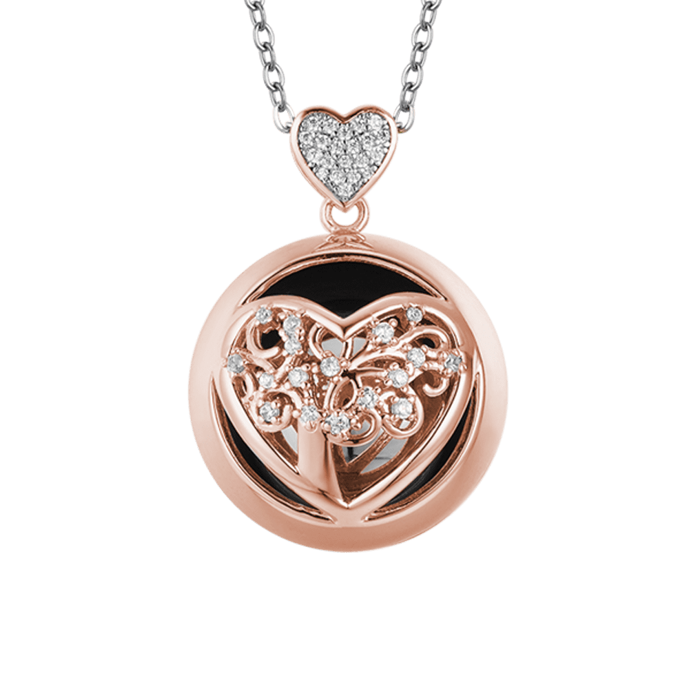 COLLANA CHIAMA ANGELI IN ACCIAIO CON CUORE IN METALLO E SFERA IN METALLO Luca Barra