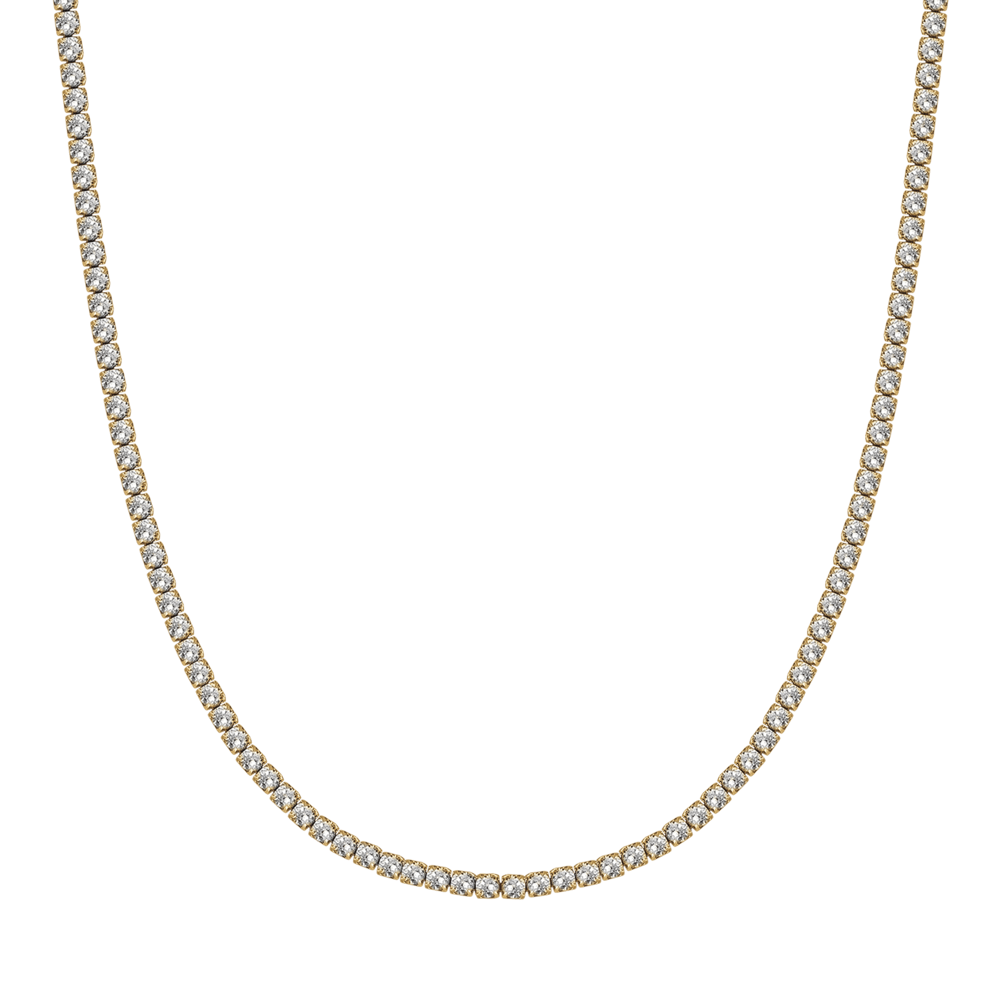 COLLANA TENNIS DONNA IN ACCIAIO CON CRISTALLI BIANCHI DA 4 MM